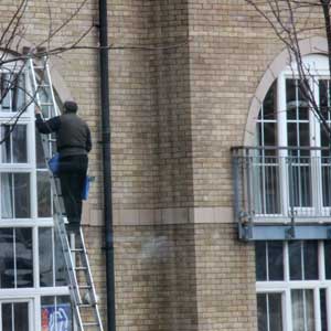 window cleaner at work